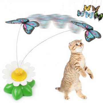 Kelebek Tırmalama Sarsıntı Döndür Yakalama Eğitimi Plastik Etkileşimli Kedi Oyuncak Tüy teaser sopa ile Kedi teaser oyuncak
