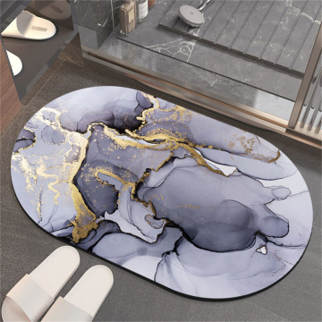 Quick-Drying Anti-Slip Diatom Mud Bathroom Mat with Stone Pattern