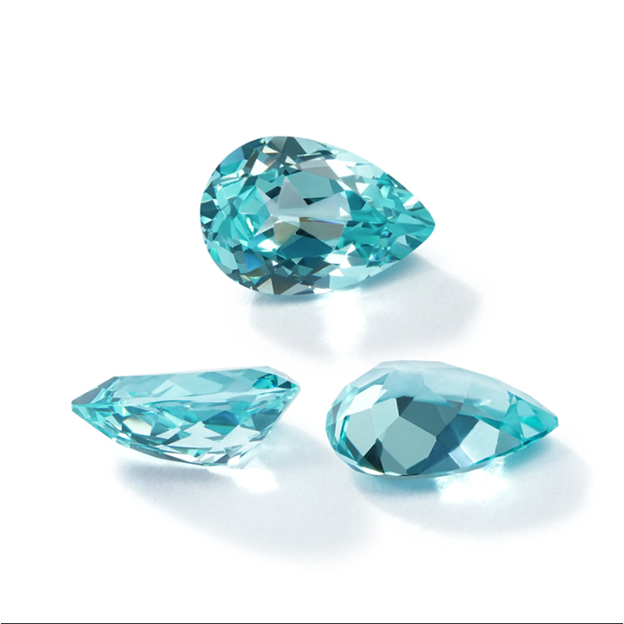 Lab Grown Paraiba Sapphire Pear Cut Gemstone