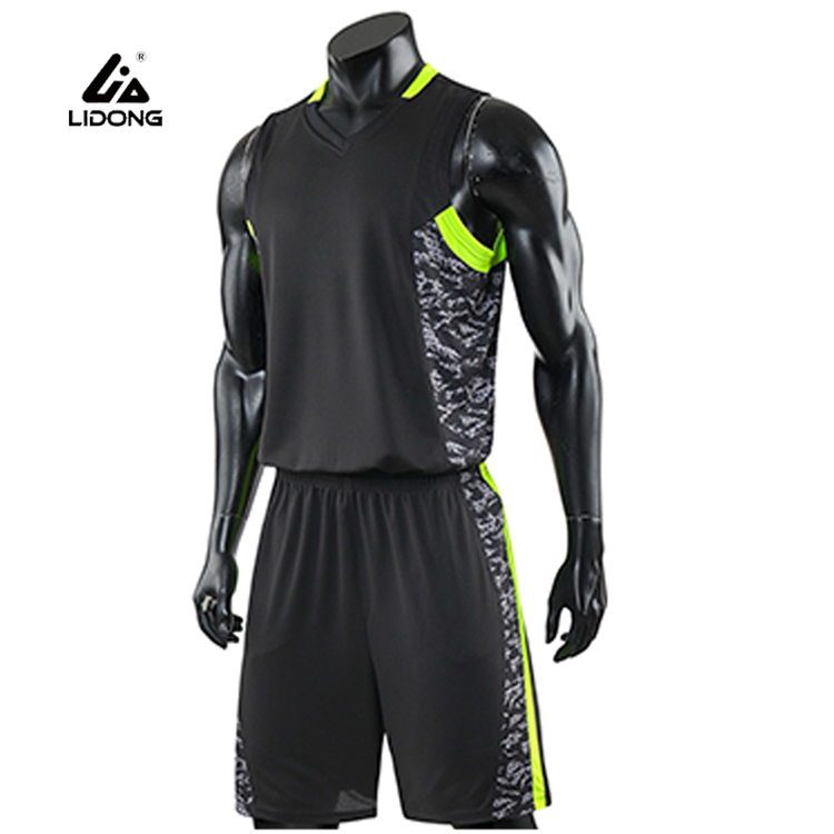 High Quality Plain Black Design Basketball Jersey