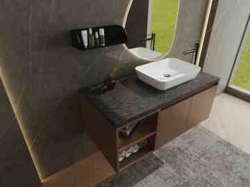 Moderno moderno mobile per vanità per bagno resistente all'umidità