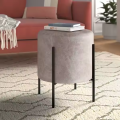 Moderner raumsparender Velvet Pouf Round Samt Stoff Aufbewahrung runder Osmanischer Hocker