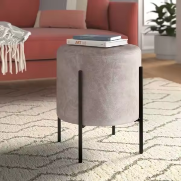Modern space saving velvet pouf round velvet fabric storage round ottoman stool