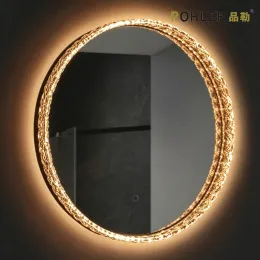 Round Braided LED Bathroom Mirror
