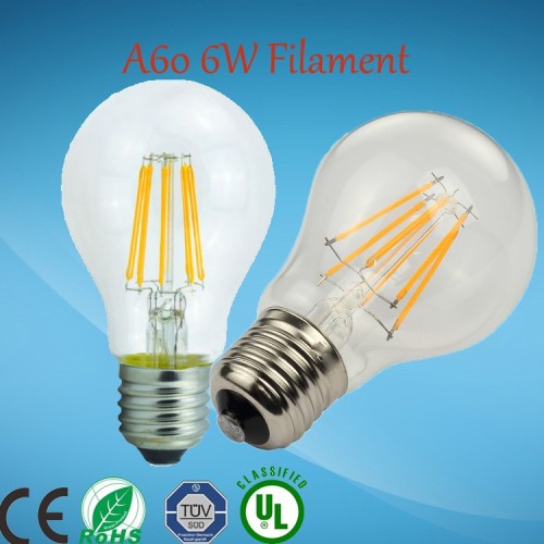 Smart Bluetooth RGBW A60 6W full glass led pendant light filament bulb smart lighting e27 b22