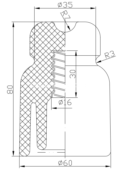 RM-3 tele line pin insulator