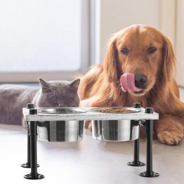 Freestanding Elevated Dog Bowls with Metal Stands