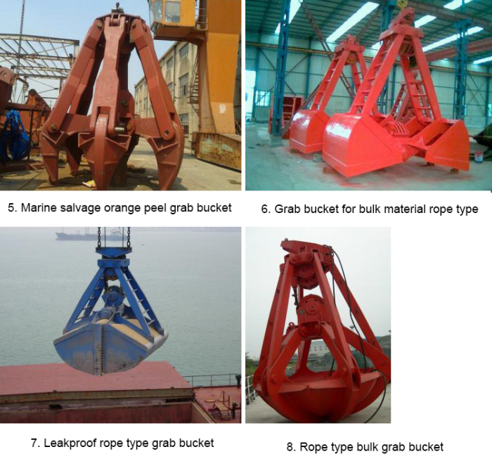 Mechanical hydraulic grab bucket for excavator crane