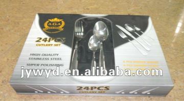 24 pcs stainless steel flatware set ,knife ,fork spoon and tea spoon