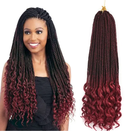 Julianna 14 18 24 inches synthetic box crochet hair braid for black women box braids curly end braid hair