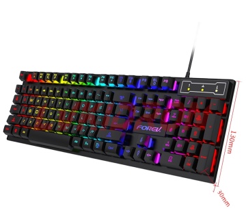 LVKI-Q305S Wired Gaming Kit: Illuminated Keyboard and Mouse - Two-Piece Gaming Accessories Set