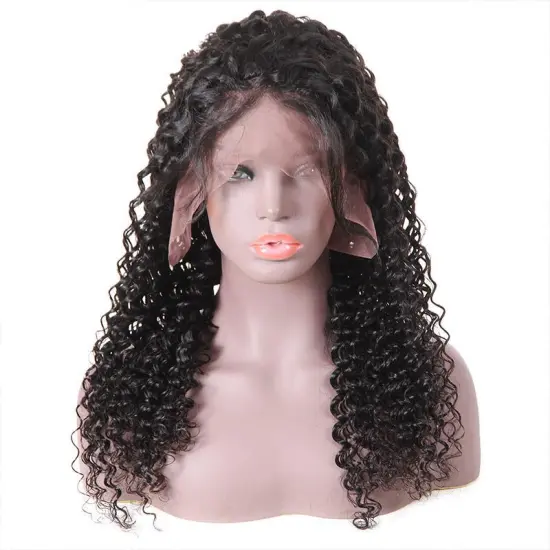 Virgin Brazilian Jerry Kinky Curl Human Hair Lace Front Wig HD Lace Wigs Deep Water Natural Wave Human Hair Wigs