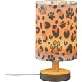 Customize printed fabric shade wooden base table lamp