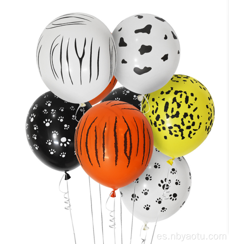 Venta caliente Decoración de fiestas para niños Zebra impresa Helium Jungle Látea de látex