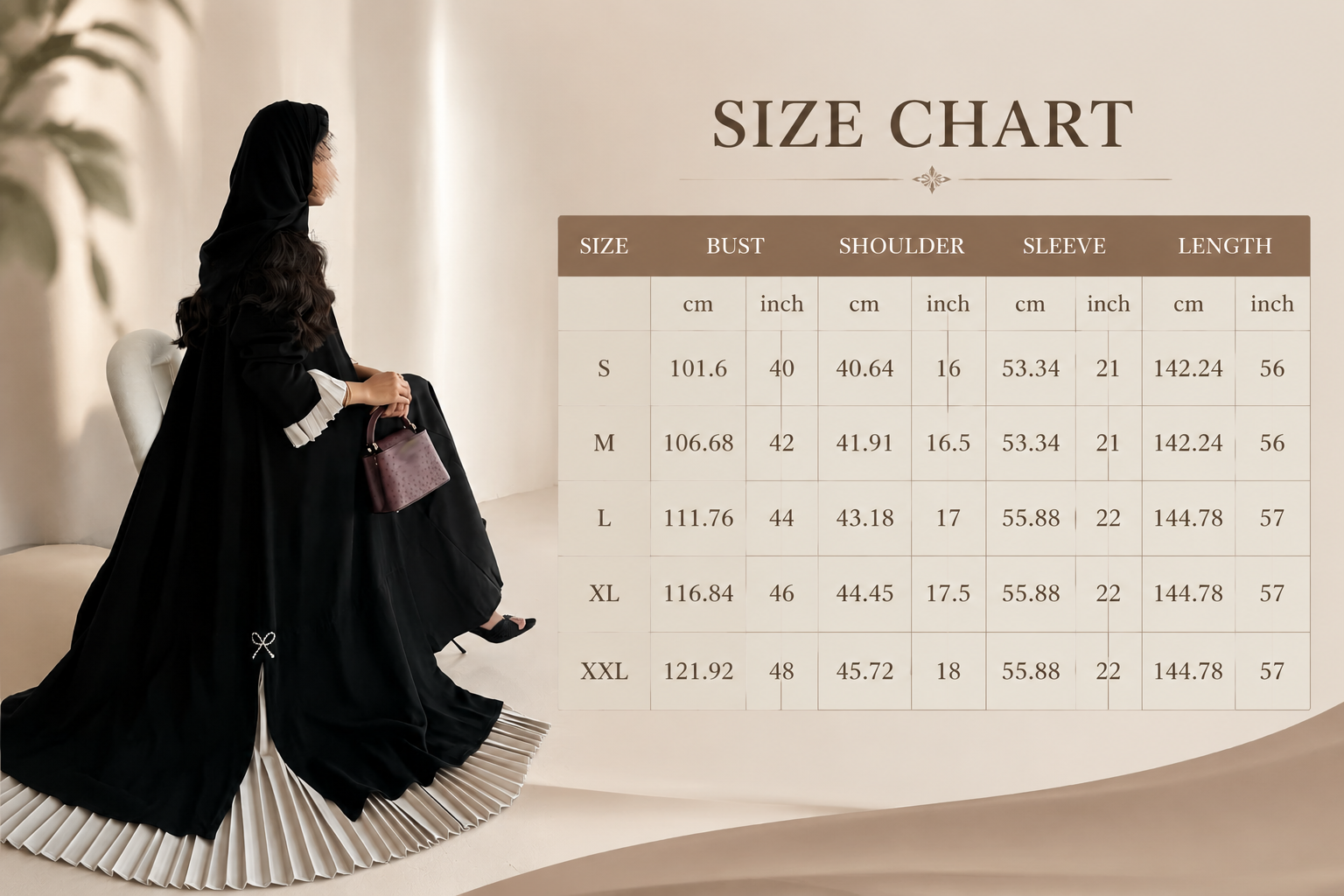Modest Pleated Open Abaya Cardigan
