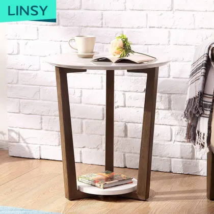 Linsy Small Corner Home Use Side Table Oak Solid Wood Furniture