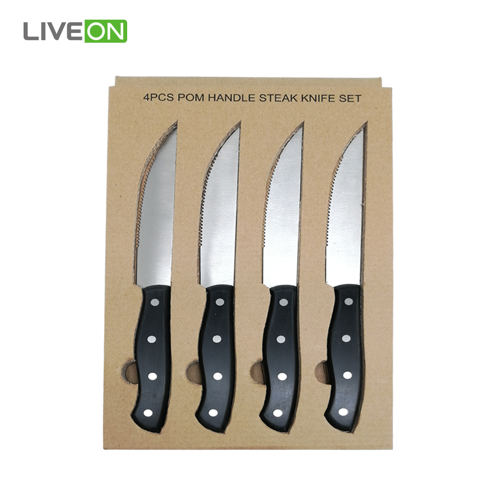 Plastic Handle Stainless Steel Serrated Steak Knife