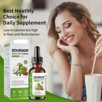 OEM 10 in 1 Sea Moss Soursop Liquid Drops for Immune Support Detox Antioxidant Digestive Health