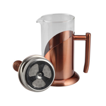 Copper Stainless Steel Frame Glass French Press CoffeeMaker