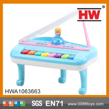 unny Plastic Blue Princess Children Piano Toy