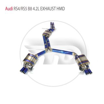 HMD Titanium Alloy Exhaust Catback For AUDI RS4 RS5 B8 2012-2016 4.2L With Muffler Valves Exhaust Pipes