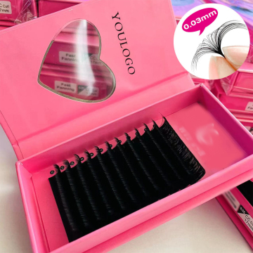 Private Label Soft Matte Black Volume Lash Trays C D Fluffy Hand Made Eyelash Extensions