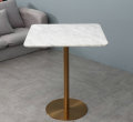 Table à manger carrée moderne avec dessus en marbre