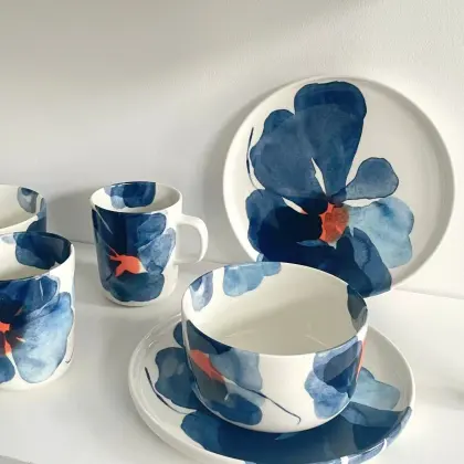 Nordic Ink Wash Art Themed Dinnerware