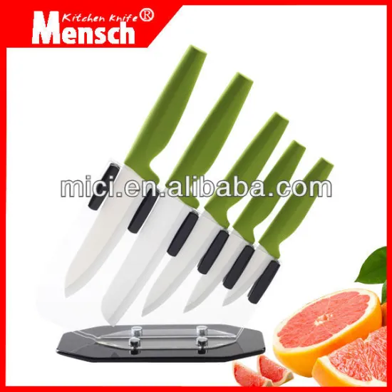 6 pcs top quality ceramic food cutting tool set with holder