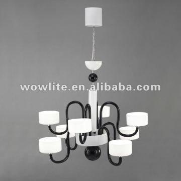 Modern chandelier made with iron in chrome polished and resin plated in white D1120-4+4