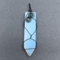 Ретро натуральный кристалл в форме меча кулон с ручным заводом сосновый опал кулон ожерелье для мужчин и женщин