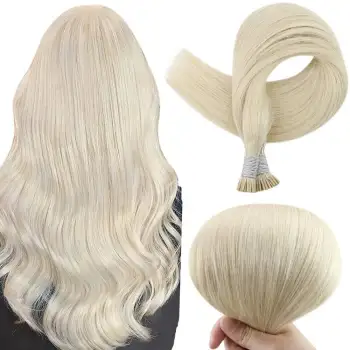 Full Shine I Tip 100% Remy Human Hair Extensions Platinum Blonde (#60)