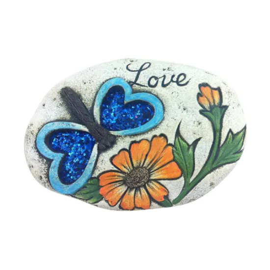 Butterfly and Flower "Love&Joy&Peace&Hope" garden stepping stones