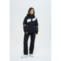 Traje de snowboard negro de snowboard negro a prueba de viento