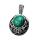 Malachite 20MM Cabochon Alloy Gemstone Pendant