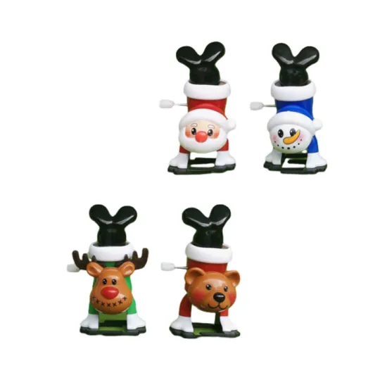 1 Dollar Promotion: Interactive Christmas Toys Collection including Handstand Winding Walking Santa, Snowman, Bear, and Deer Wind Up Figures
