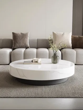 Bulgari Modern Luxury Cream Oval Marble Coffee Table