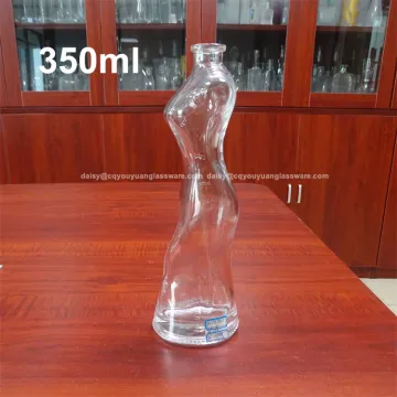 Empty liquor packing female shaped glass bottle 35cl wholesale