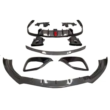 Carbon Fiber Rear Diffuser Exhaust Tips and Front Lip Spoiler for E-Class W213 E63