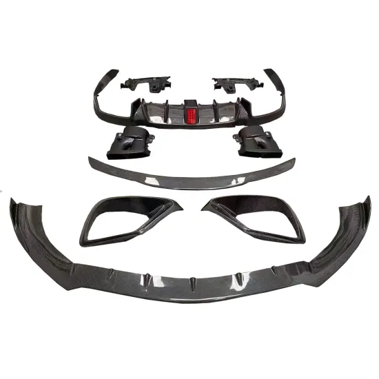 Carbon Fiber Rear Diffuser Exhaust Tips and Front Lip Spoiler for E-Class W213 E63