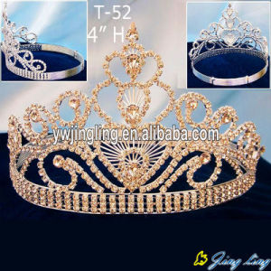 Gold Rhinestone Pageant Crowns For Sale
