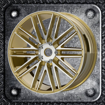 Yellow color machine face alloy wheels