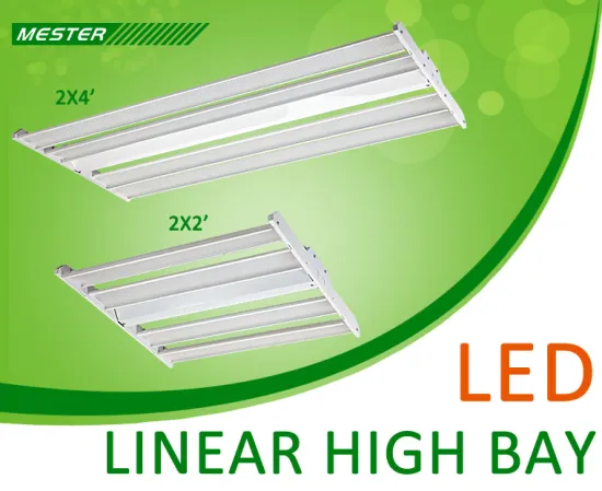 UL DLC qualitied Retrofit linear led high bay 2x4 ft 200W 320W Prisimatic lens and Medium lens optional