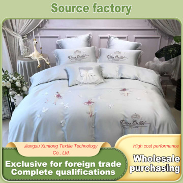 Conjunto de cama luxuoso de algodão Tencel de alta contagem