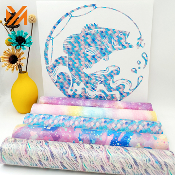 Adhesive Sparkle Rainbow Pattern Cutting Vinyl in Blue, Purple, and Pink Color Glitter Stickers