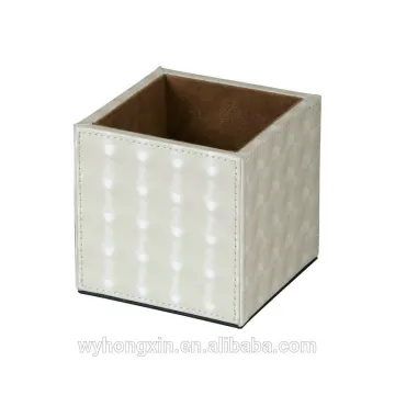 PU leather brush pot office use