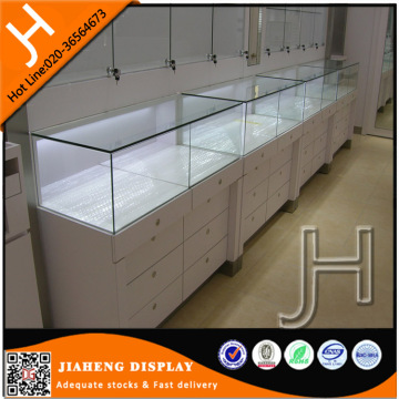 Jewelry lockable glass display cabinets commercial