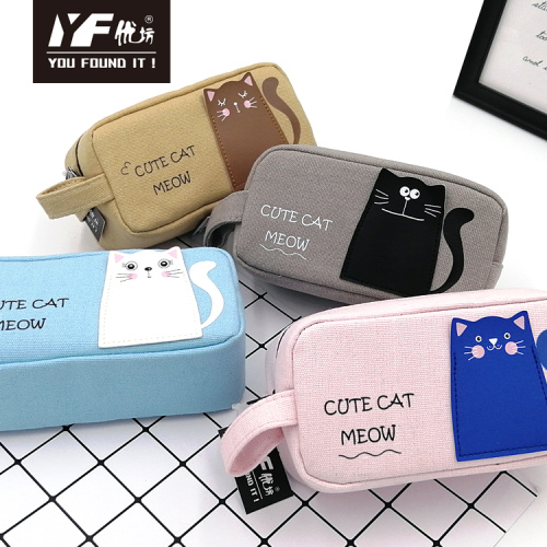 Pencil Bag Custom cute meow style canvas pencil bag Manufactory