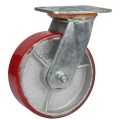 Red Duty Ball Heavy Industrial Double Trolley Casters