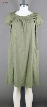 ladie's A-line shape jaquard long dress